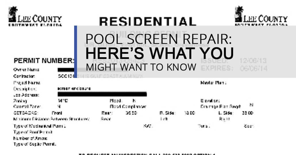 Explained: Getting Building Permit For Screen Enclosure, Pool Enclosure,  Sunroom, Carport, in Naples, Venice, North Port
